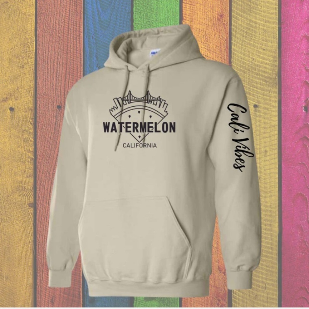 HOODIE LONG SLEEVE WATERMELON CALIFRONIA HOODED SWEATSHIRT WITH POCKET